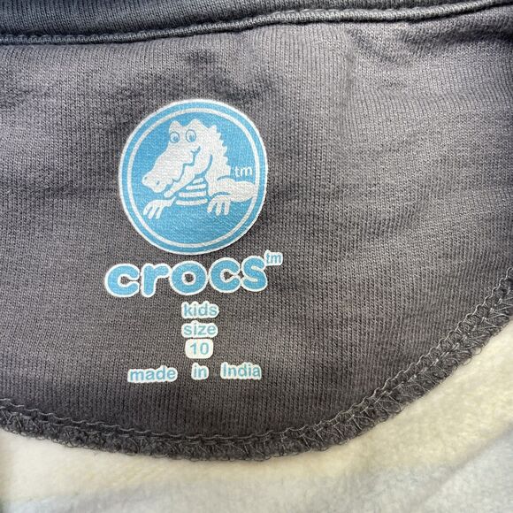 Crocs Full Zip Sweater Boys 10 Yellow Striped Blue Green Hoodie Sweatshirt - Picture 6 of 16